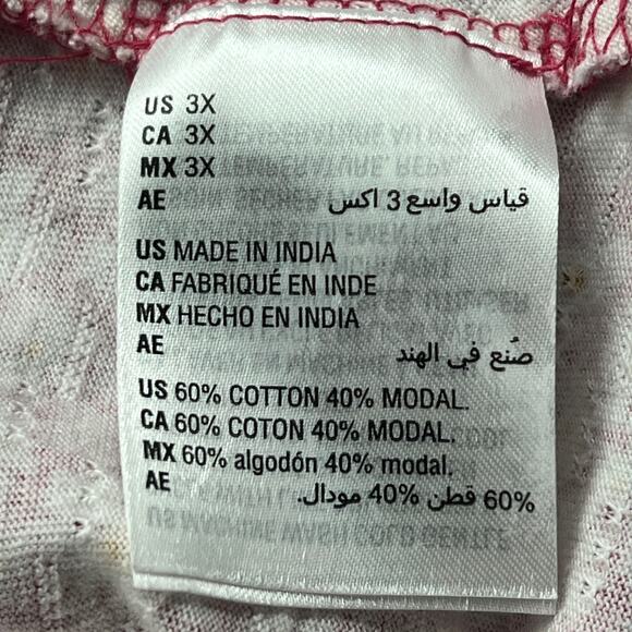 Style & Co Cotton Blend Pink White Yellow Floral Short Sleeve Shirt Women 3X - Picture 4 of 7